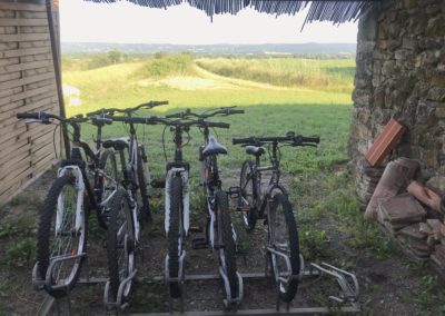 Vélos à disposition aux gîtes du Mas Dujau en Ardèche